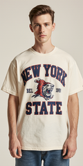 New York State Athletic Graphic T-Shirt – Vintage College Style for Men
