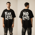 Fearless No Limits Oversized Black T-Shirt – Bold Streetwear Graphic Tee for Men