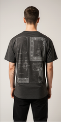 Ancient Sculpture Oversized T-Shirt – Greek Statue Front & Architectural Blueprint Back | Unisex Streetwear