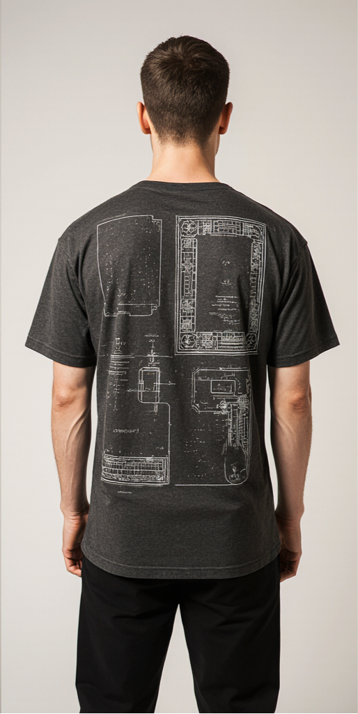 Ancient Sculpture Oversized T-Shirt – Greek Statue Front & Architectural Blueprint Back | Unisex Streetwear