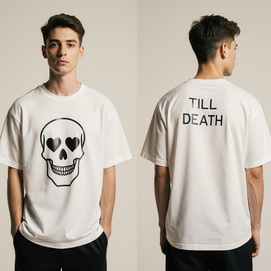 Till Death Skull Graphic T-Shirt | Halloween Oversized Streetwear Tee | Edgy Gothic Fashion for Men & Women