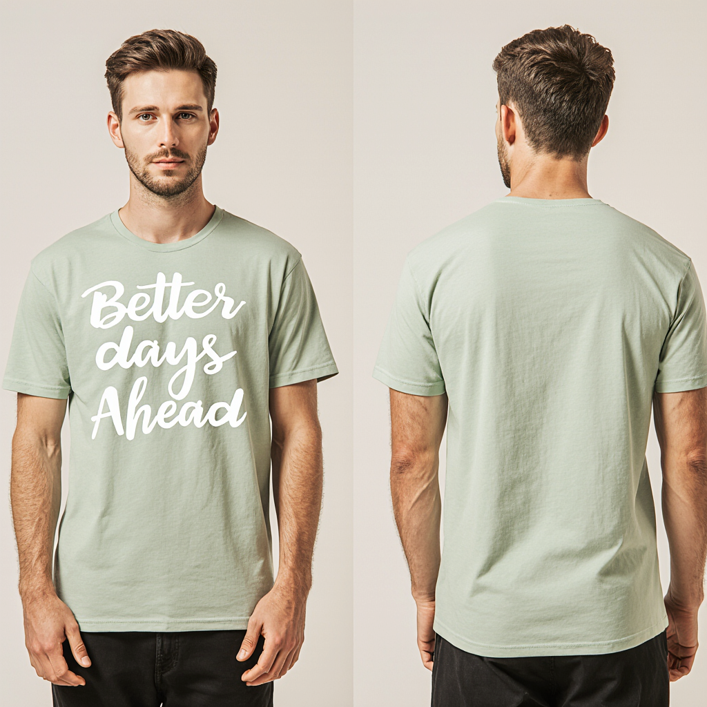 Better Days Ahead T-Shirt – Inspirational Quote Tee in Pastel Green | Positive Vibes Unisex Shirt