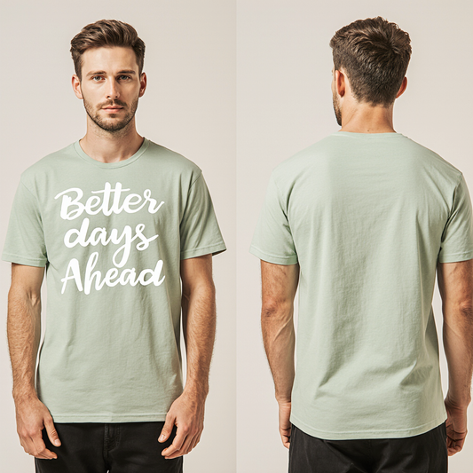 Better Days Ahead T-Shirt – Inspirational Quote Tee in Pastel Green | Positive Vibes Unisex Shirt