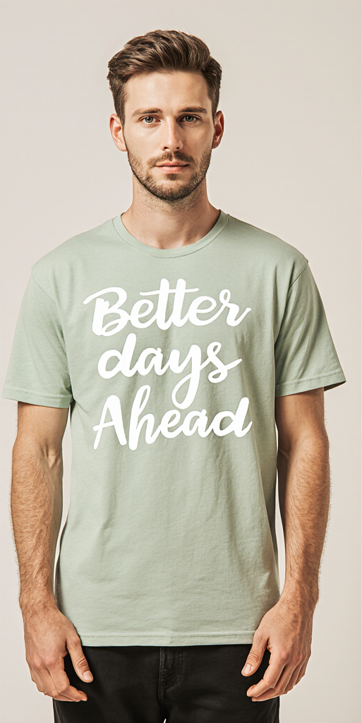 Better Days Ahead T-Shirt – Inspirational Quote Tee in Pastel Green | Positive Vibes Unisex Shirt