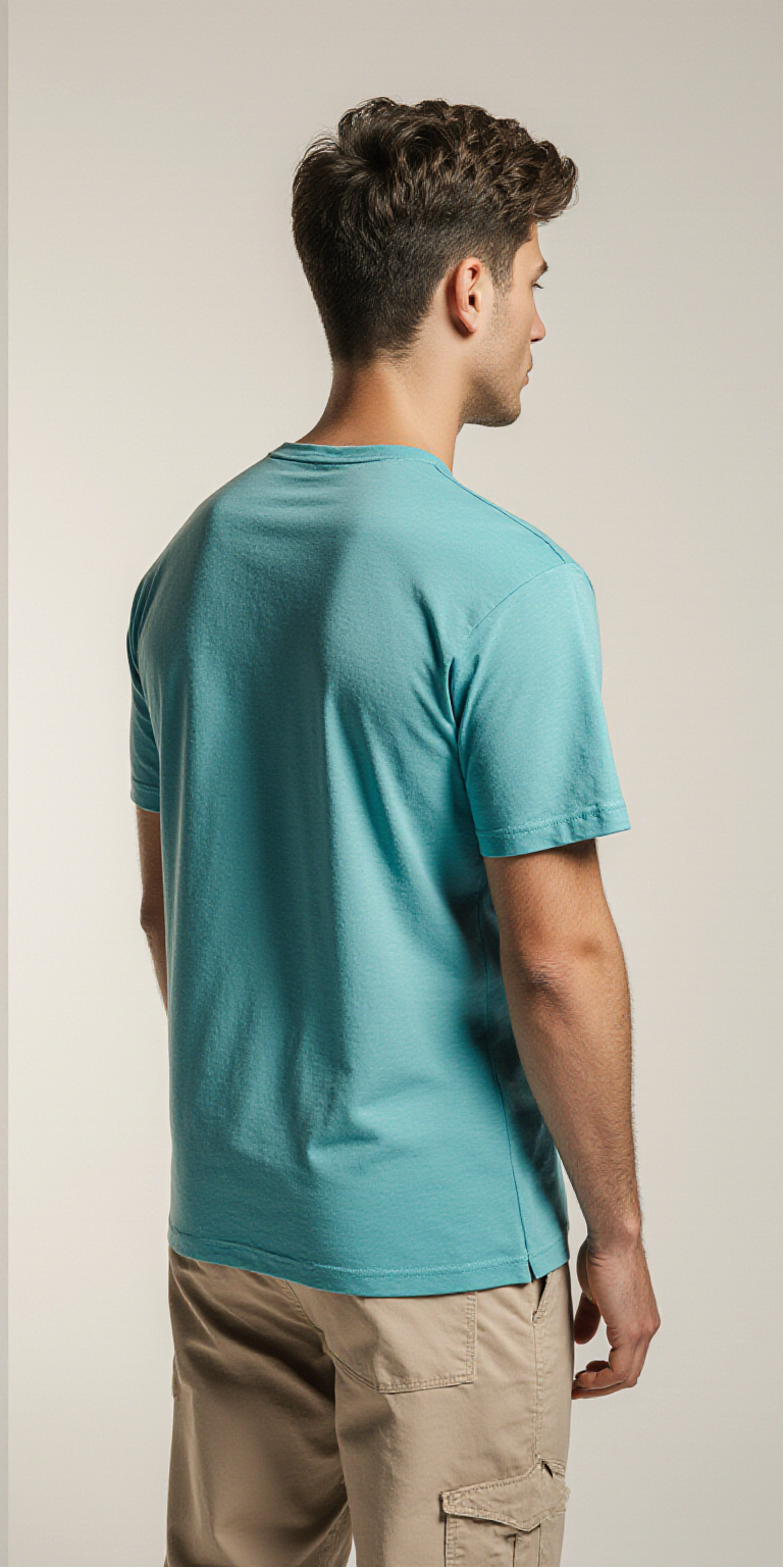Turquoise Retro Sunset Beach T-Shirt – Summer Surf Style Graphic Tee