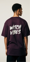 Halloween Oversized T-Shirt Witch Vibes | Neon Witch Hat Graphic Tee | Trendy Streetwear Unisex Spooky Fashion