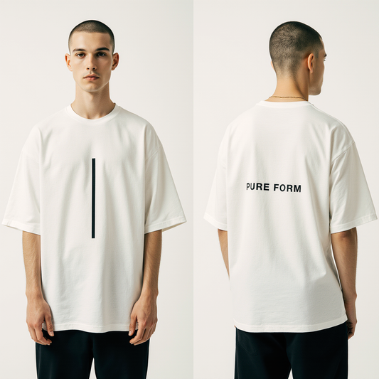 Men’s Oversized White T-Shirt – “PURE FORM” Ultra Minimalist Luxury Streetwear