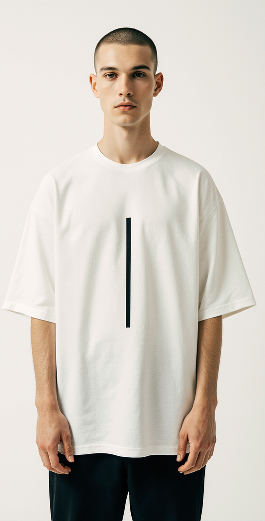Men’s Oversized White T-Shirt – “PURE FORM” Ultra Minimalist Luxury Streetwear