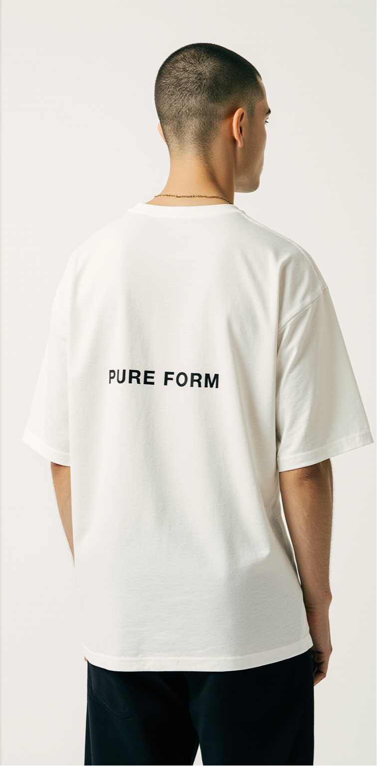 Men’s Oversized White T-Shirt – “PURE FORM” Ultra Minimalist Luxury Streetwear