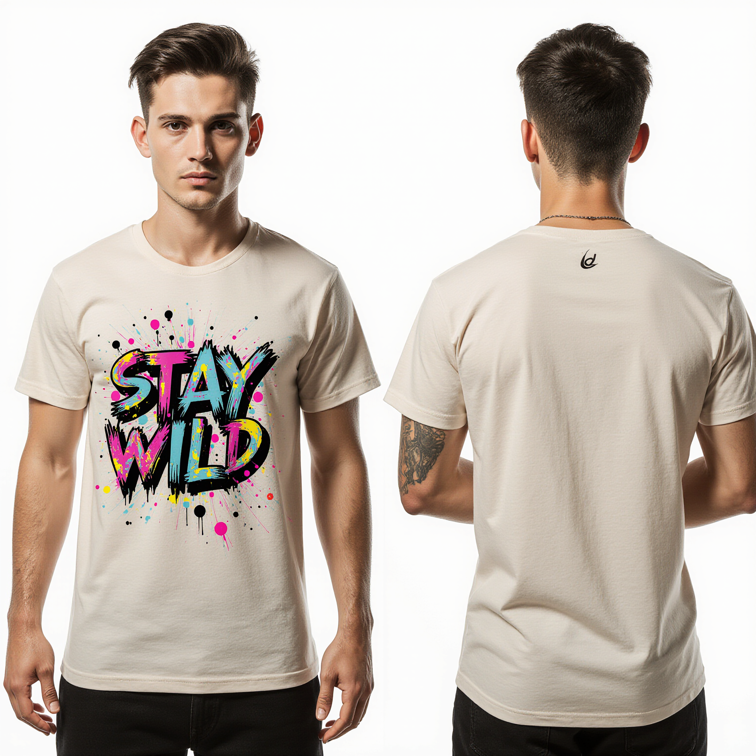 T-shirt Streetwear "Stay Wild" – Design Graphique Coloré pour Homme | Mode Urbaine et Décontractée