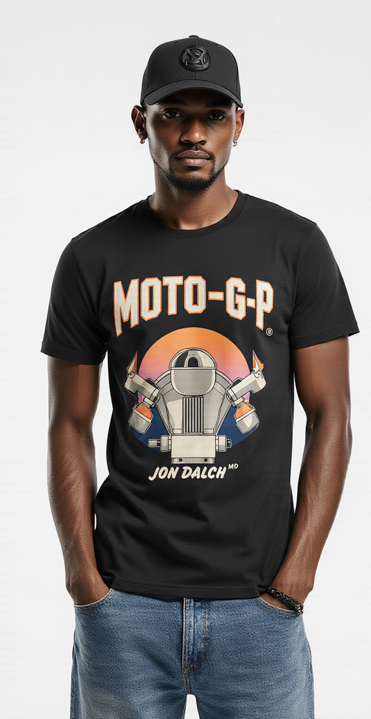 Black Moto GP Graphic T-Shirt for Men – Premium Cotton – Racing Streetwear