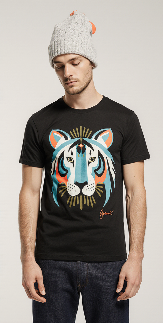 Black Tiger Graphic T-Shirt for Men – Premium Cotton – Modern Streetwear