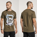 Olive Green Kettlebell Graphic T-Shirt for Men – Fitness Streetwear – Premium Cotton