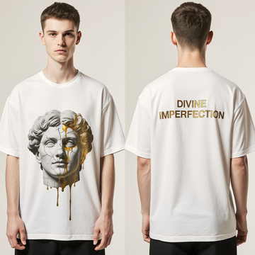 Oversized Streetwear T-Shirt "Divine Imperfection" – Luxury Graphic Tee with Greek Sculpture Print