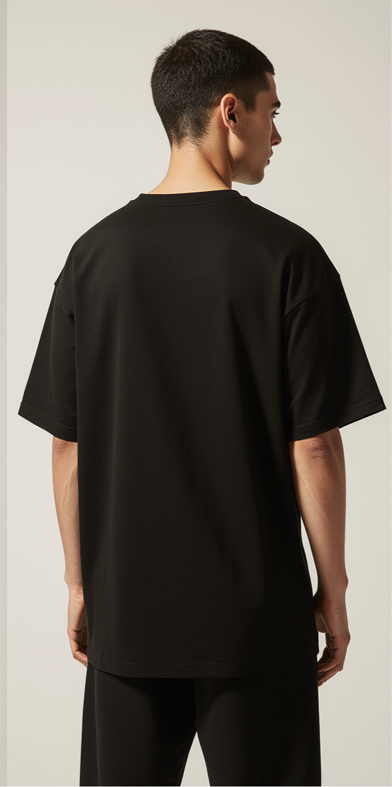 Black Oversized Streetwear T-Shirt – Neon Paint Splash Graphic – Urban Fashion for Men