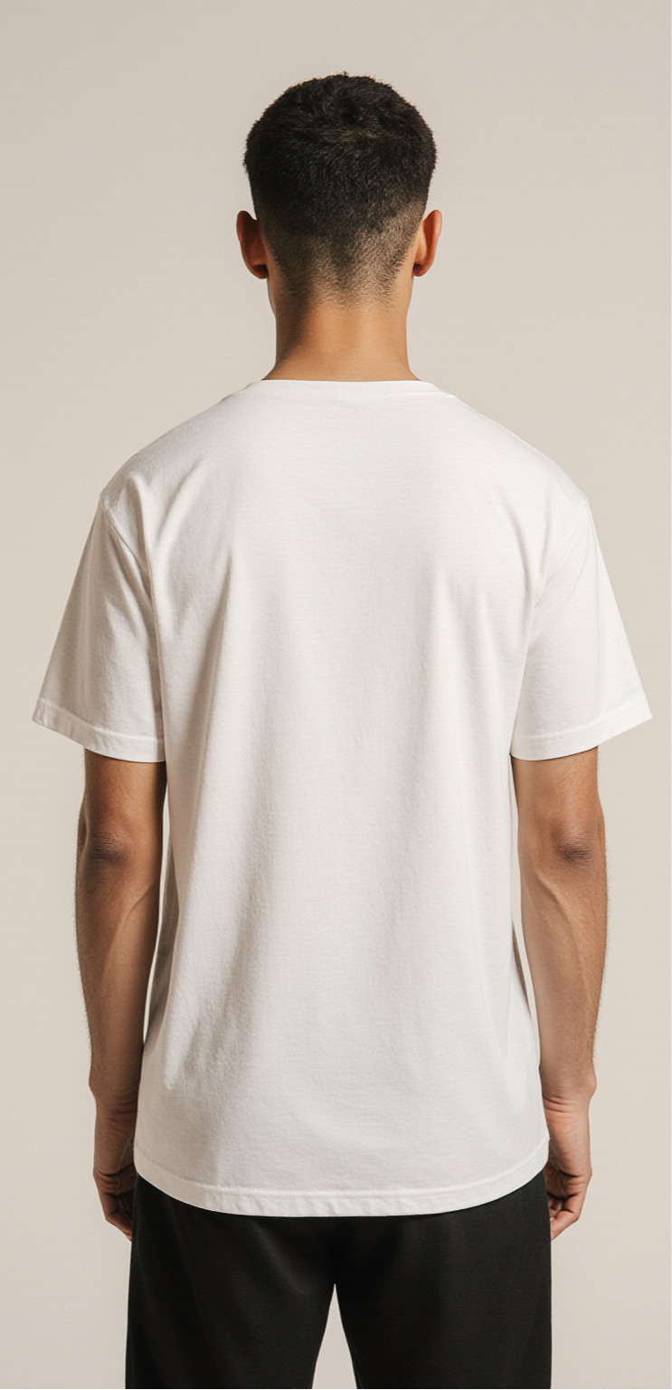 Men’s White T-Shirt with Watercolor Floral Print – Soft Cotton Casual Graphic Tee