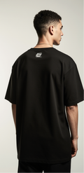 Men’s Oversized Black Skull T-Shirt – Neon Graffiti Streetwear Tee