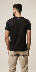 Black Minimal Neon Logo T-Shirt for Men – Premium Streetwear – Soft Cotton