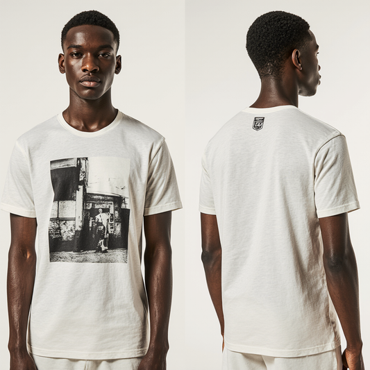 White Urban Photography Graphic T-Shirt for Men – Premium Cotton – Streetwear Style