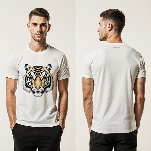 White Tiger Head Graphic T-Shirt for Men – Premium Cotton – Modern Streetwear