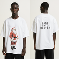 Oversized White Santa Claus T-Shirt – Fade Into Winter Graphic Tee – Streetwear Holiday Fashion