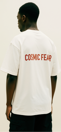Oversized White Halloween Pumpkin T-Shirt – Cosmic Fear Graphic Tee – Streetwear Spooky Fashion