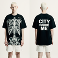 Oversized Black T-Shirt for Men – X-Ray Skeleton Graphic – Streetwear 