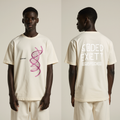 Oversized Cream T-Shirt for Men – DNA Helix Graphic – Streetwear 