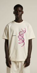 Oversized Cream T-Shirt for Men – DNA Helix Graphic – Streetwear 