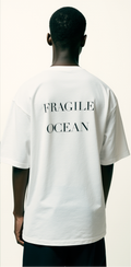Oversized White T-Shirt for Men – Watercolor Fish Graphic – Streetwear 