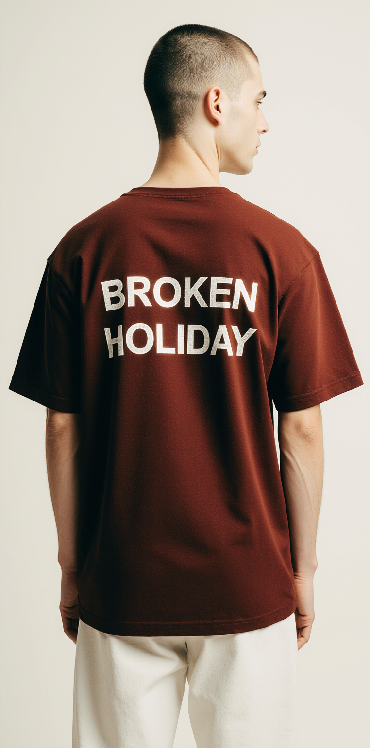 Oversized Red Christmas Tree T-Shirt – Broken Holiday Graphic Tee – Unisex Streetwear Fashion