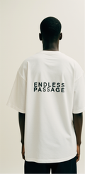 Oversized White T-Shirt for Men – Desert Path Graphic – Streetwear 