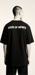 Oversized Black T-Shirt for Men – Cosmic Portrait Graphic – Streetwear 