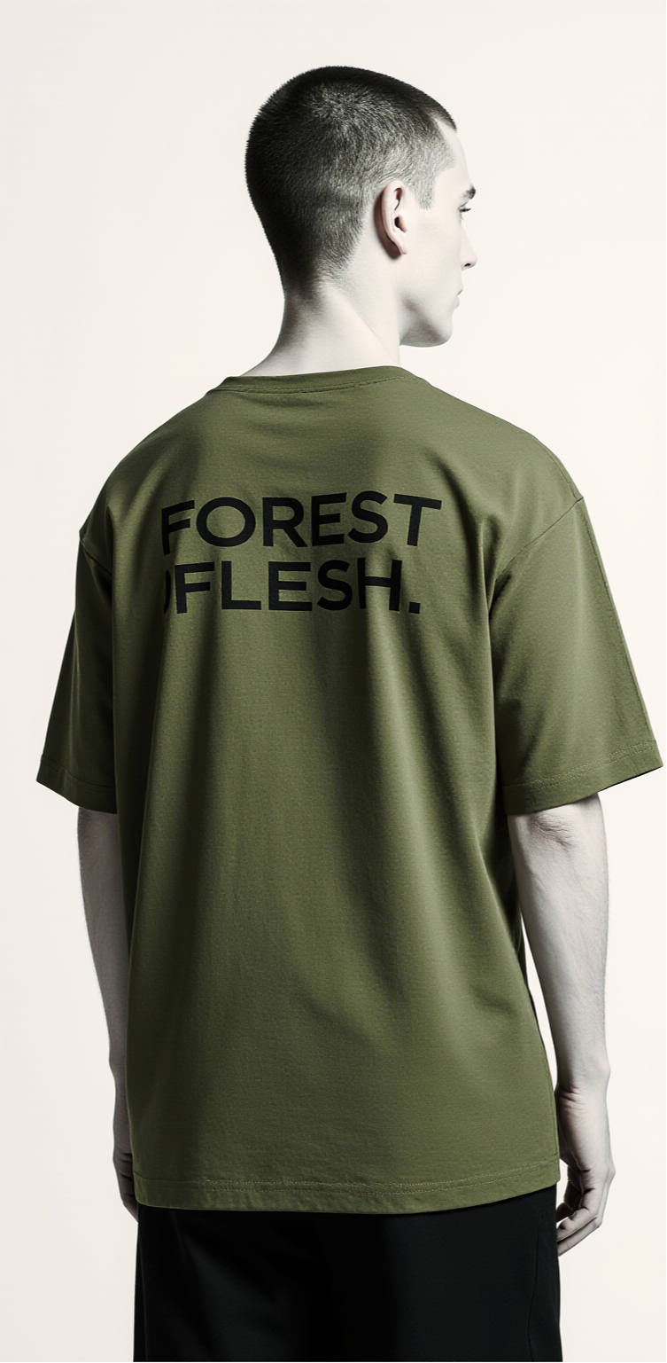 Oversized Green Forest T-Shirt – Forest Flesh Graphic Tee – Unisex Dark Streetwear Fashion